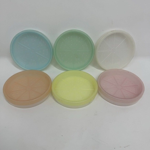 Vintage Tupperware Pastel Coasters Set With Holder Caddy - Picture 2 of 6